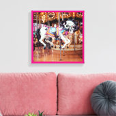 Roze Carrousel Paard op de draaimolen Canvas Afdruk (Insitu (Woonkamer))