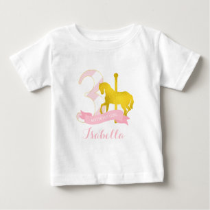 Roze Carrousel Paard Verjaardag Meisje