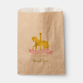 Roze Carrousel Paard Verjaardagsfeest Bedankzakje