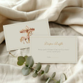  Roze Carrousel Paard Waterverf Luier Raff Informatiekaartje