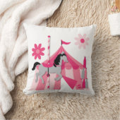 Roze Carrousel Paardenkussen Kussen (Deken)