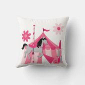 Roze Carrousel Paardenkussen Kussen (Achterkant)