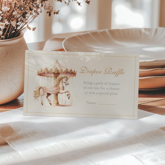 Roze Carrousel Paardenluier Raffle Informatiekaartje