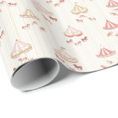 Roze  Carrousel Verpakkingsdocument Cadeaupapier (Rol Hoek)