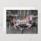 Roze carrouselpaard briefkaart (Voorkant / Achterkant)