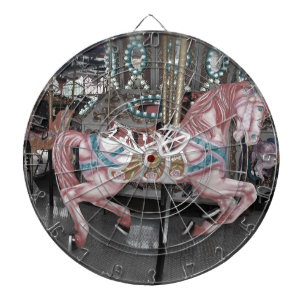 Roze carrouselpaard dartbord