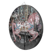 Roze carrouselpaard dartbord (Voorkant Rechts)