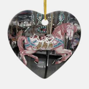 Roze carrouselpaard keramisch ornament