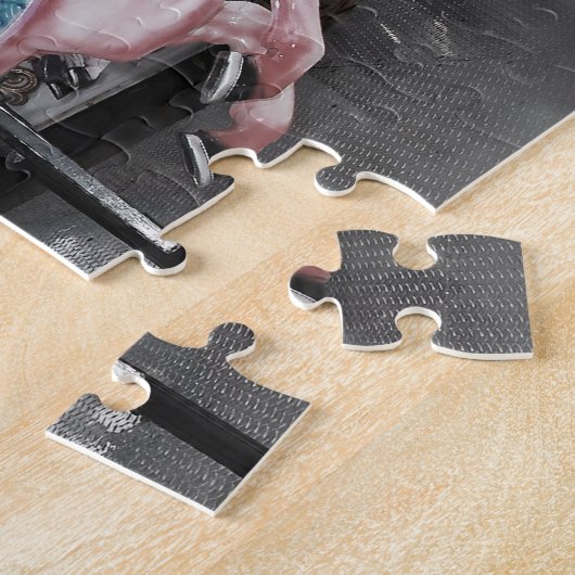 Roze carrouselpaard legpuzzel (Zijkant)