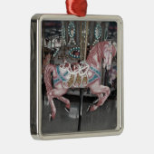 Roze carrouselpaard metalen ornament (Rechts)