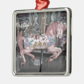 Roze carrouselpaard metalen ornament (Links)