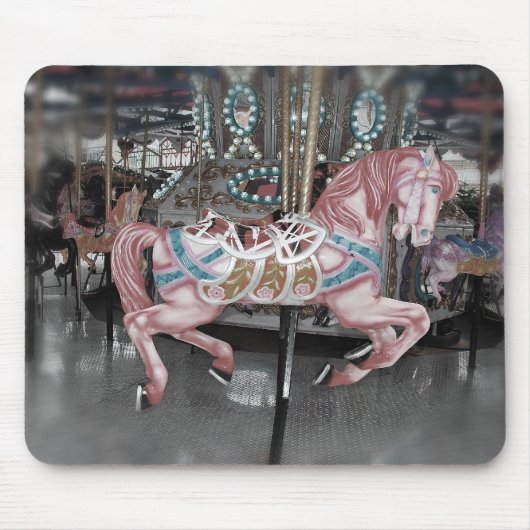 Roze carrouselpaard muismat (Voorkant)