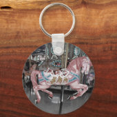 Roze carrouselpaard sleutelhanger (Voorkant)
