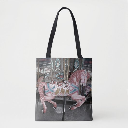 Roze carrouselpaard tote bag (Voorkant)