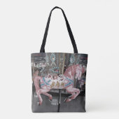 Roze carrouselpaard tote bag (Achterkant)