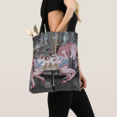 Roze carrouselpaard tote bag (Dichtbij)