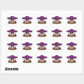 Roze Carrouselplein Stickers (Vel)
