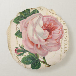Roze Carte Postale Avec Roos Rond Kussen