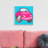 Roze Cartoon Auto Canvas Afdruk (Insitu (Woonkamer))