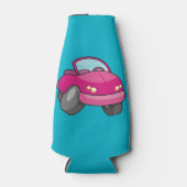 Roze Cartoon Auto Flesjeskoeler (Voorkant)