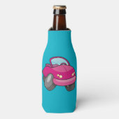 Roze Cartoon Auto Flesjeskoeler (Fles Voorkant)
