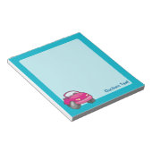 Roze Cartoon Auto Notitieblok (Schuin)