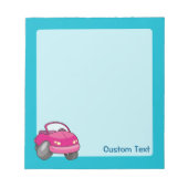 Roze Cartoon Auto Notitieblok (Voorkant)