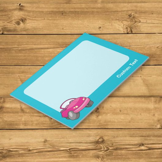 Roze Cartoon Auto Notitieblok