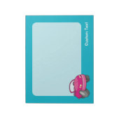 Roze Cartoon Auto Notitieblok (Linkerzijde)