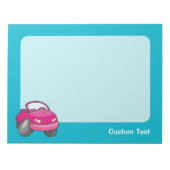 Roze Cartoon Auto Notitieblok (Voorkant)