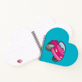 Roze Cartoon Auto Notitieboek (Binnen)