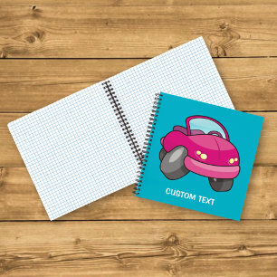 Roze Cartoon Auto Notitieboek