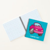Roze Cartoon Auto Notitieboek (Binnen)