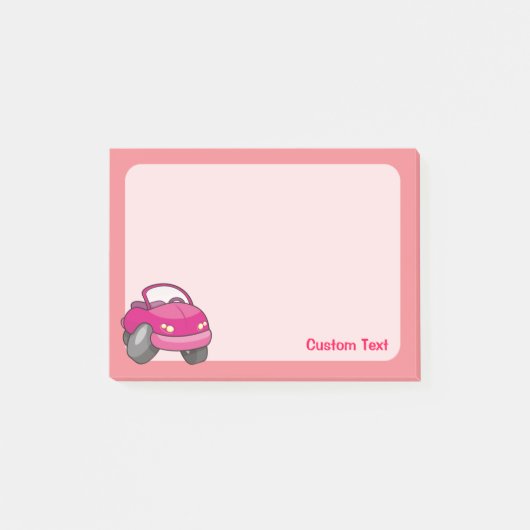 Roze Cartoon Auto Post-it® Notes (Voorkant)