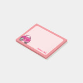 Roze Cartoon Auto Post-it® Notes (Schuin)