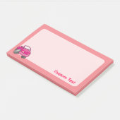 Roze Cartoon Auto Post-it® Notes (Schuin)