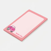 Roze Cartoon Auto Post-it® Notes (Schuin)