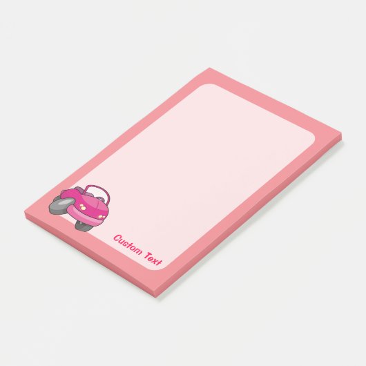 Roze Cartoon Auto Post-it® Notes (Schuin)