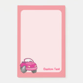 Roze Cartoon Auto Post-it® Notes (Voorkant)