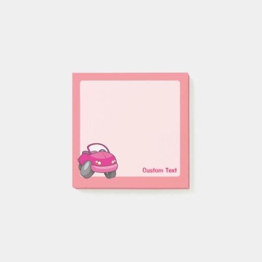 Roze Cartoon Auto Post-it® Notes (Voorkant)