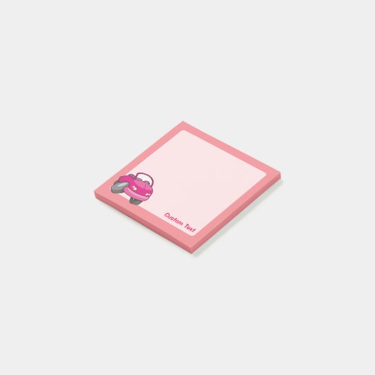 Roze Cartoon Auto Post-it® Notes (Schuin)
