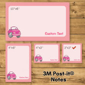 Roze Cartoon Auto Post-it® Notes