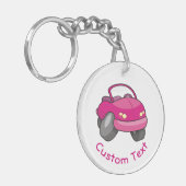 Roze Cartoon Auto Sleutelhanger (Voorkant Links)