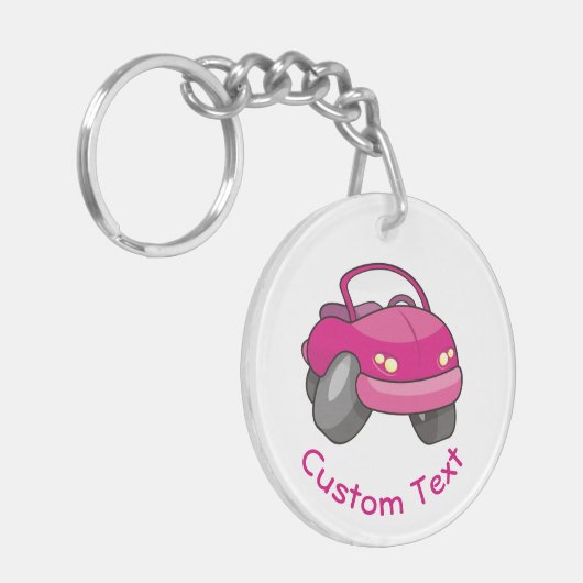 Roze Cartoon Auto Sleutelhanger (Voorkant Links)
