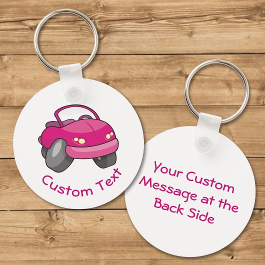 Roze Cartoon Auto Sleutelhanger