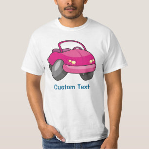 Roze Cartoon auto T-shirt