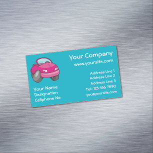Roze Cartoon Auto Visitekaartje Magnet Magnetisch Visitekaartje