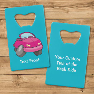 Roze Cartoon Autocreditcard Flesopener Creditkaart Flessenopener