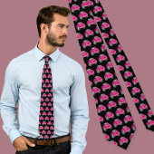 Roze Cartoon Autopatroon Tie Stropdas