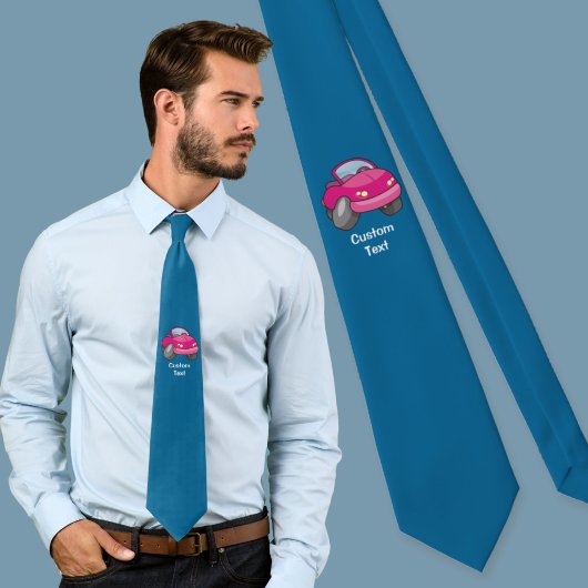 Roze Cartoon Autotie Stropdas